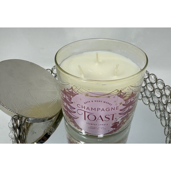 Bath & Body Works 3 Wick Scented Candle CHAMPAGNE TOAST 14.5 oz - Picture 4 of 7